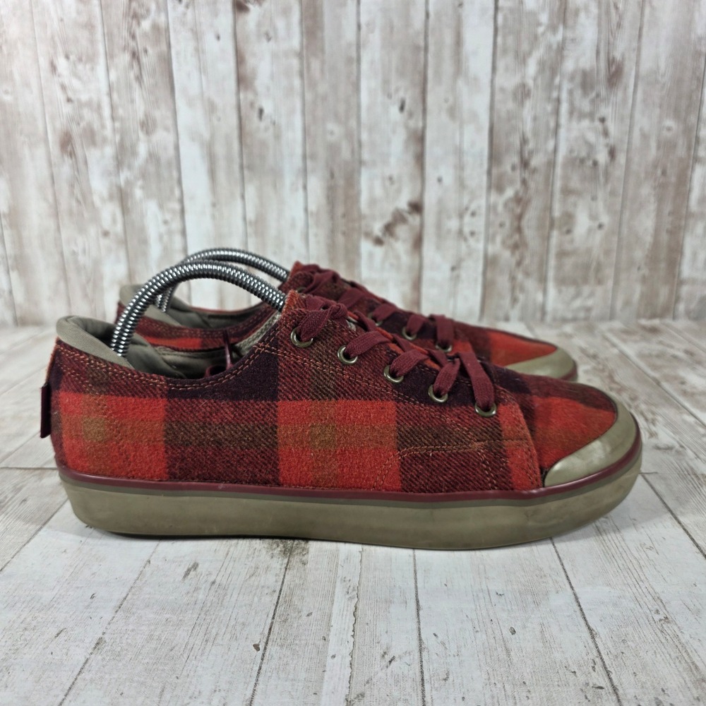 Keen Elsa Womens 10.5 Red Black Buffalo Plaid Wool Low Top Sneakers 1021929